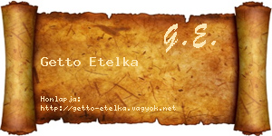 Getto Etelka névjegykártya